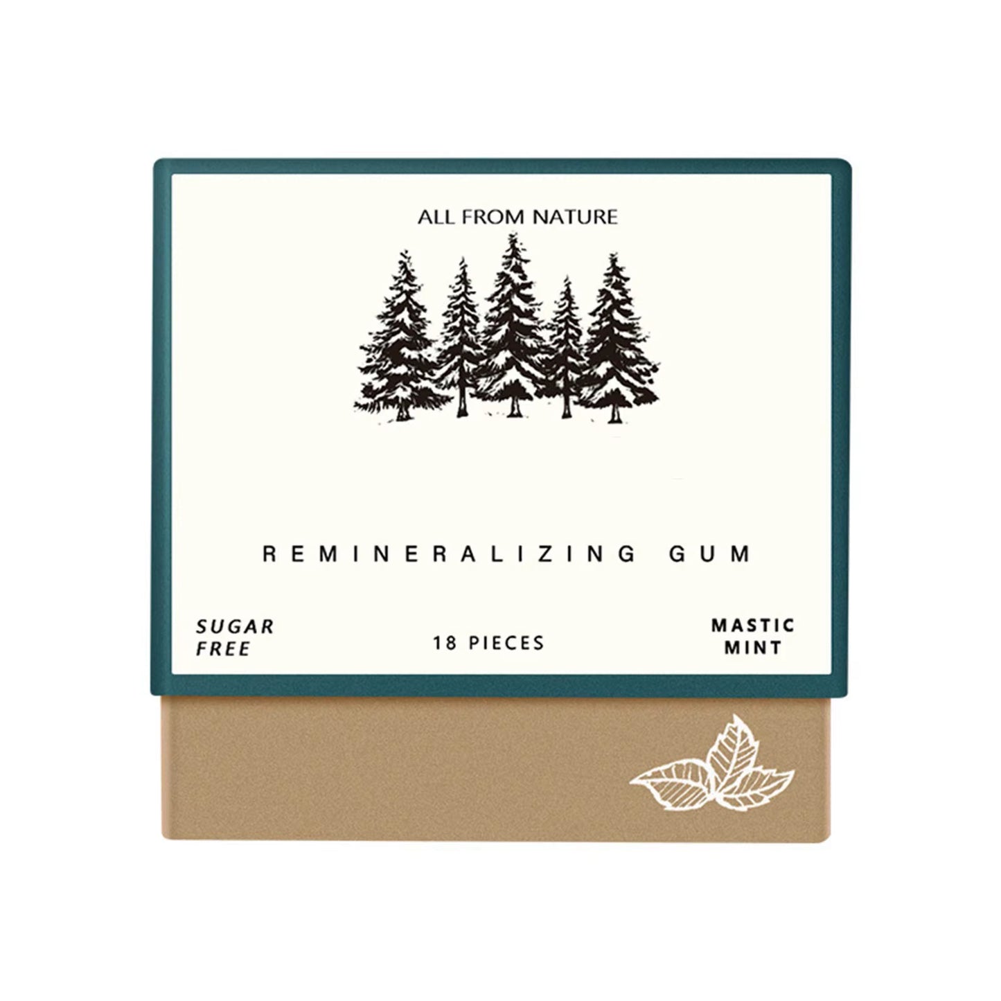 Remineralizing Chewing Gum, 2025 Organic Natural Mastic Mint Gum Sugar Free Freshen Breath for Teeth Health Enamel Care 4 Boxes