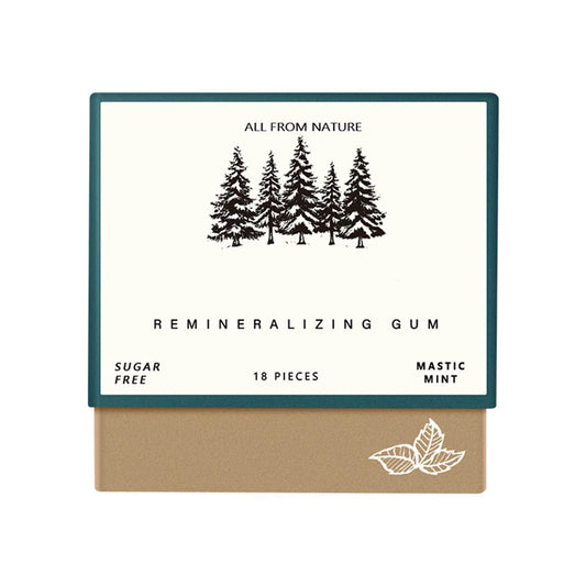 Remineralizing Chewing Gum, 2025 Organic Natural Mastic Mint Gum Sugar Free Freshen Breath for Teeth Health Enamel Care 4 Boxes