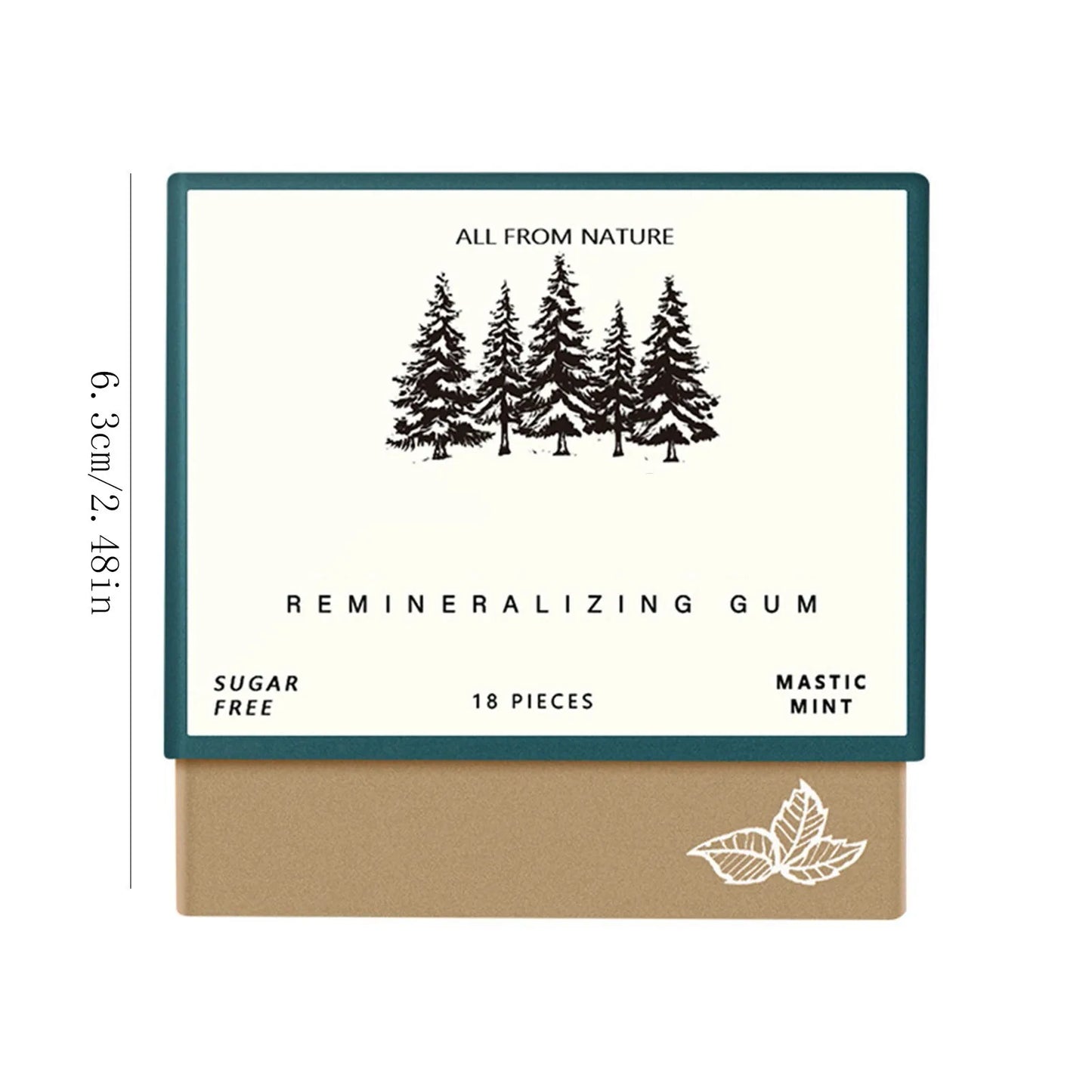 Remineralizing Chewing Gum, 2025 Organic Natural Mastic Mint Gum Sugar Free Freshen Breath for Teeth Health Enamel Care 4 Boxes